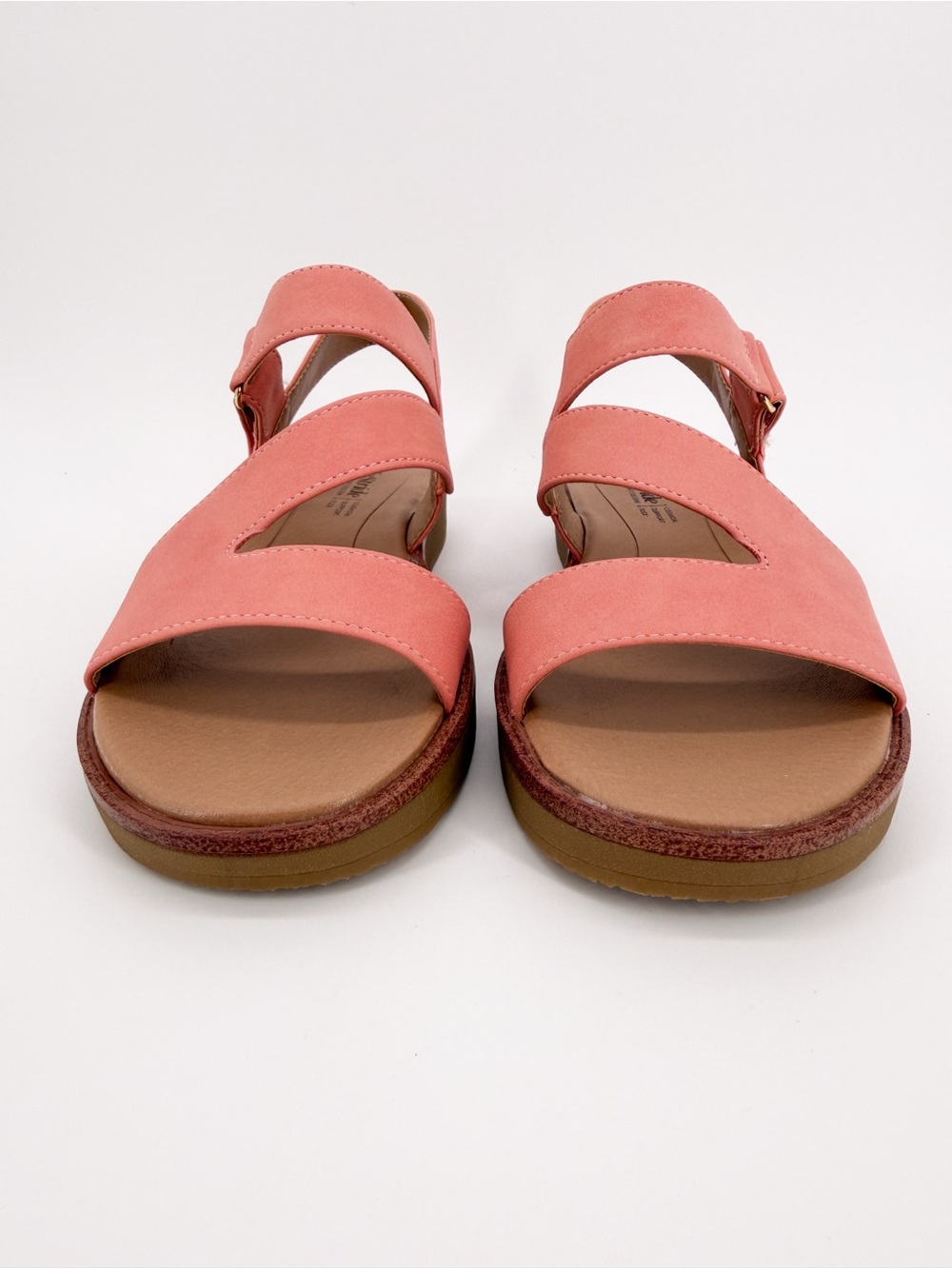 LifeStride Waverly Strappy Platform Sandals Hook & Loop Coral Pink 6W WIDE NEW - Picture 3 of 16